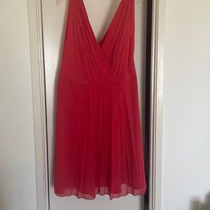 NWT Boden Silk Coral Pink Chiffon Cocktail Dress 14
